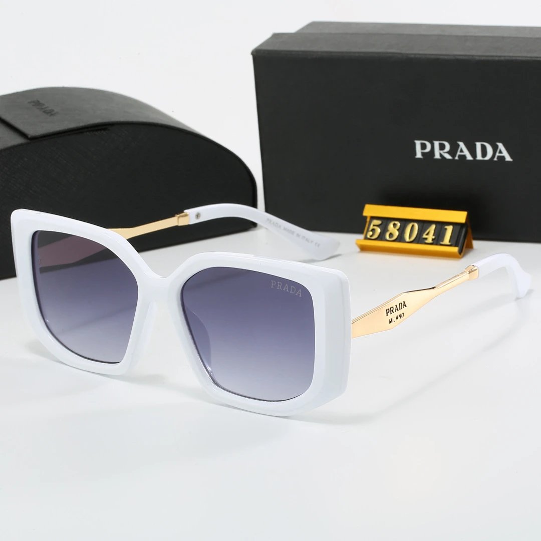 Prada Black Tinted Lens Square Sunglasses, Polished Frame Style 28