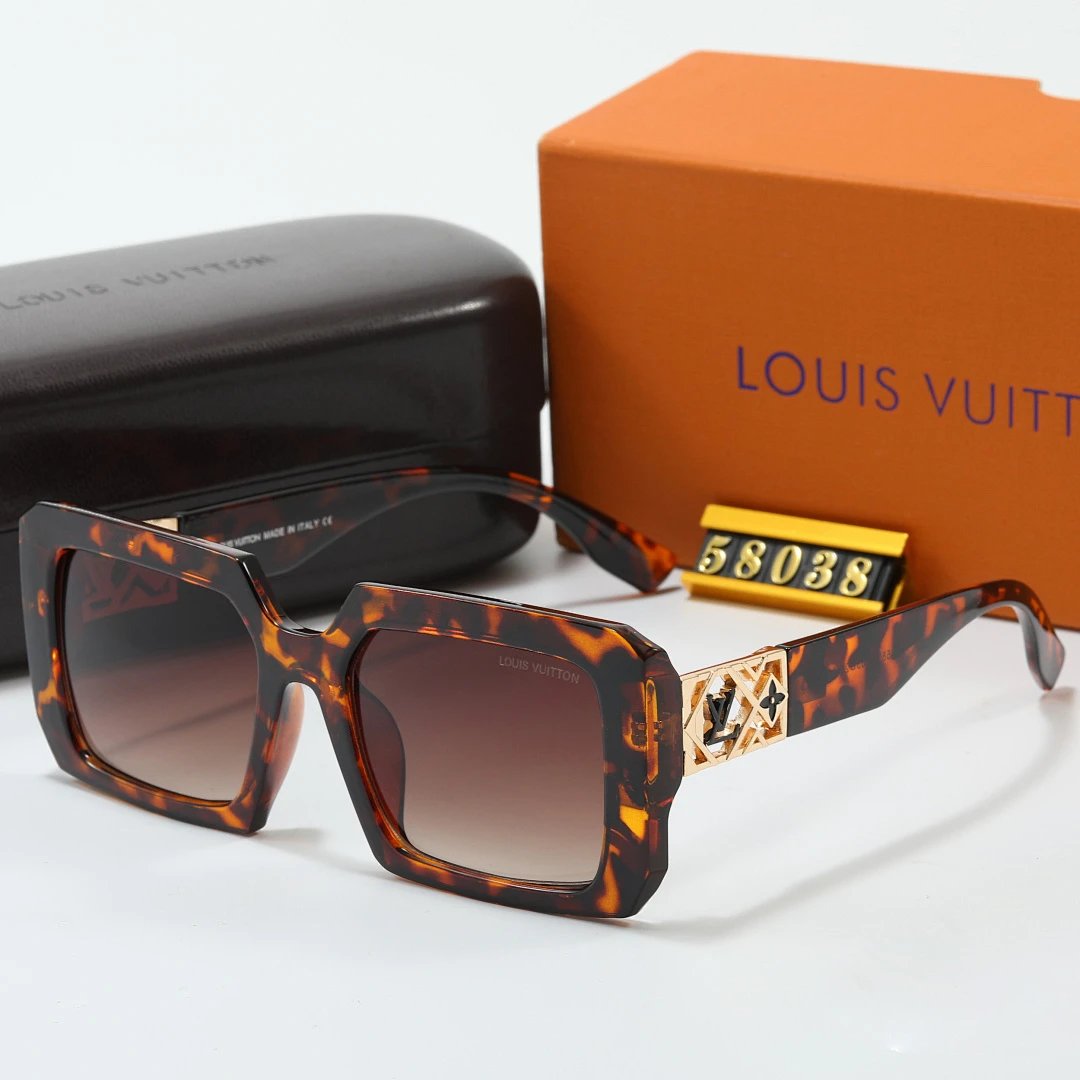 Louis Vuitton Tinted Lens Square Sunglasses, Polished Frame Style 17