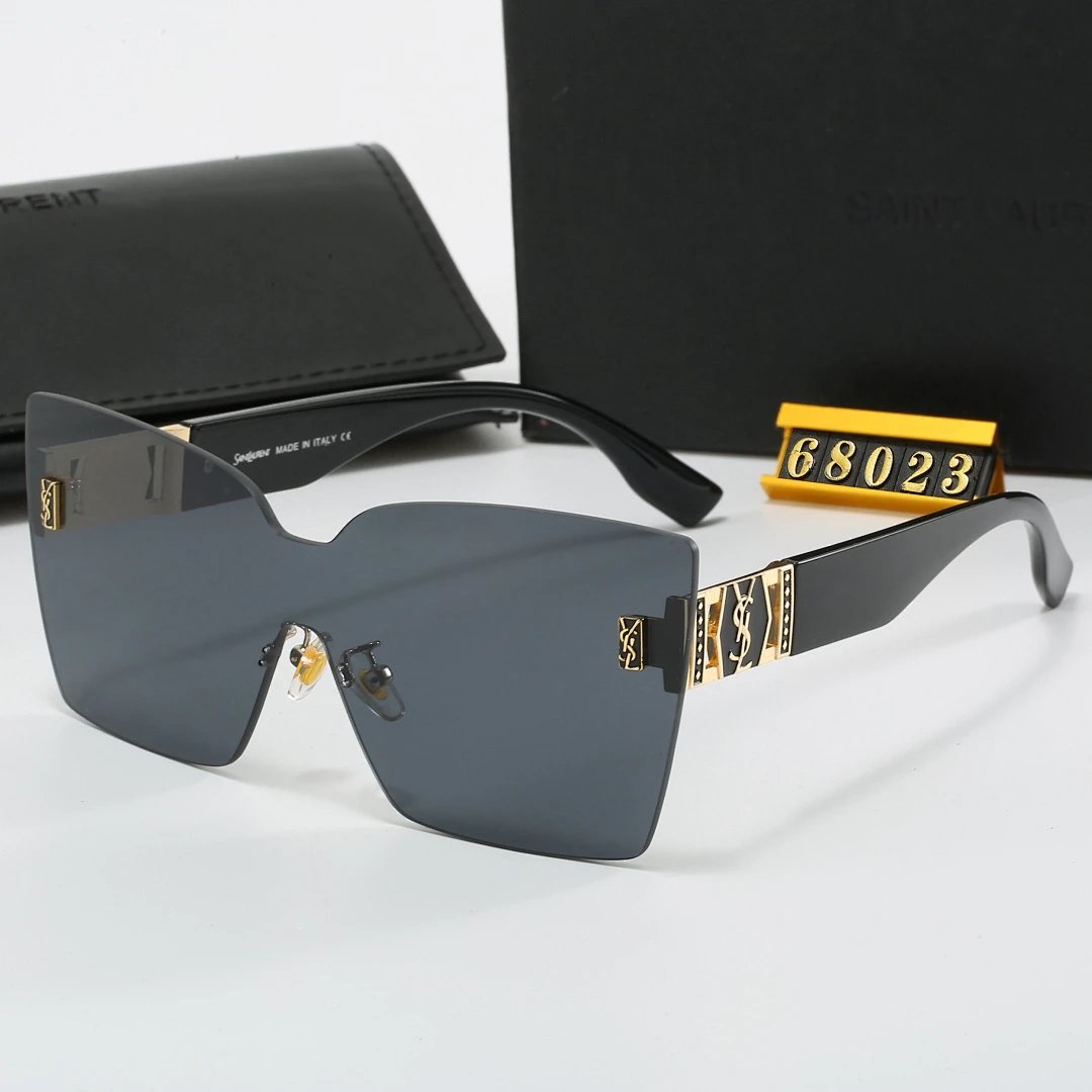 Saint Laurent Black Tinted Lens Square Sunglasses, Polished Frame Style 05