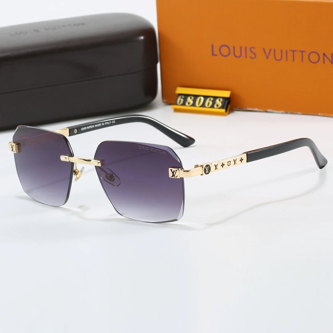 Louis Vuitton Brown Tinted Lens Square Sunglasses, Polished Frame Style 33