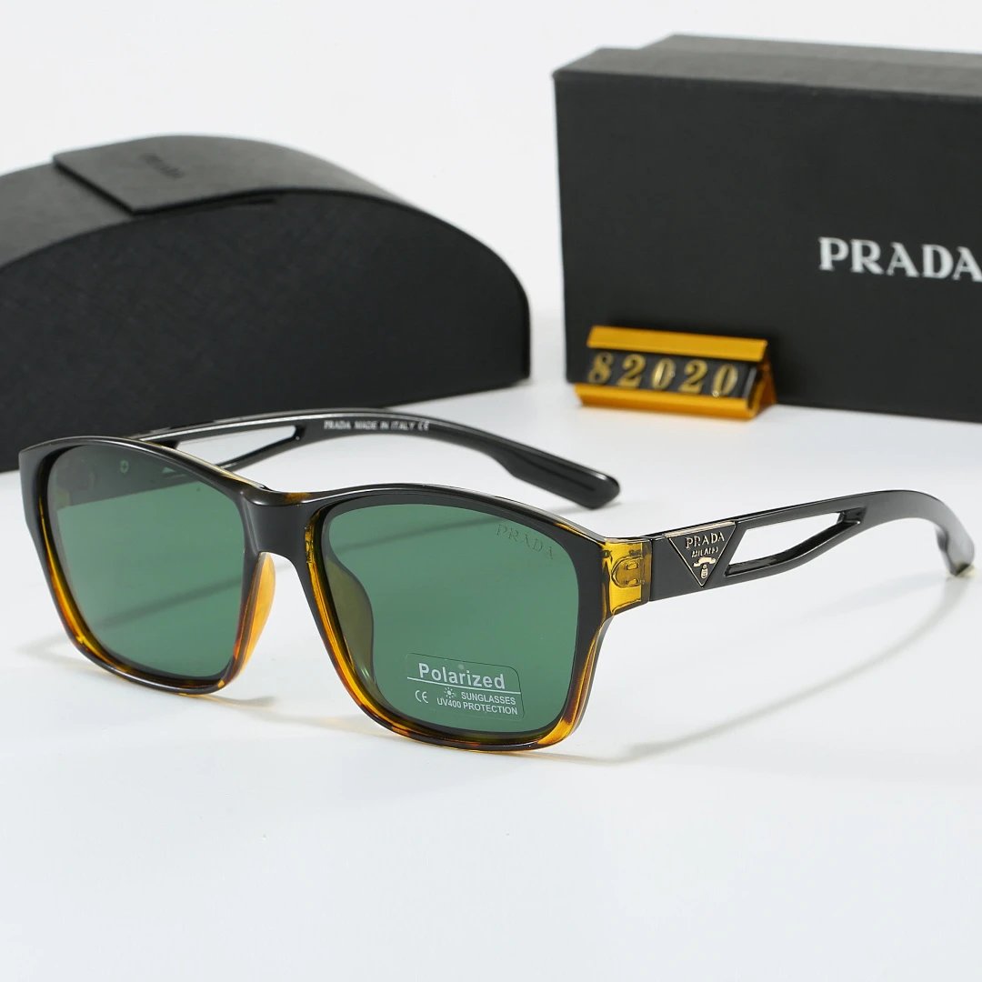 Prada Black Tinted Lens Square Sunglasses, Polished Frame Style 14
