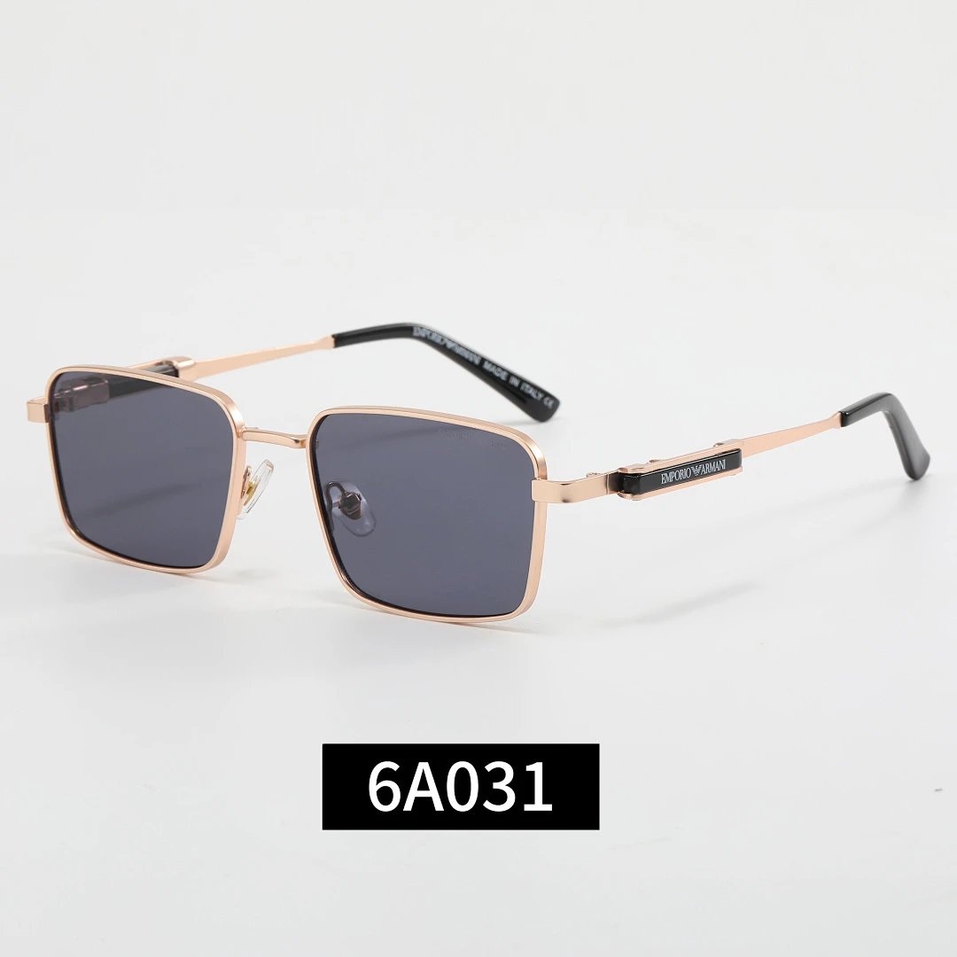 Armani Gray Tinted Lens Square Sunglasses, Polished Frame Style 03