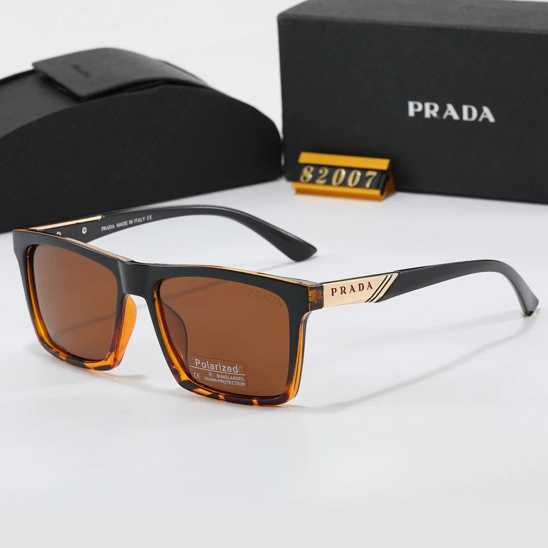 Prada Black Tinted Lens Square Sunglasses, Polished Frame Style 24