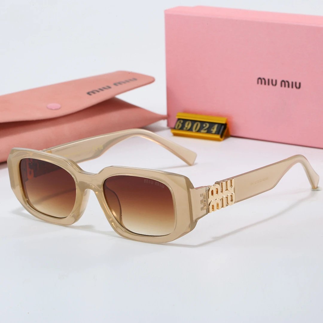 Miu Miu Brown Tinted Lens Square Sunglasses, Polished Frame Style 06