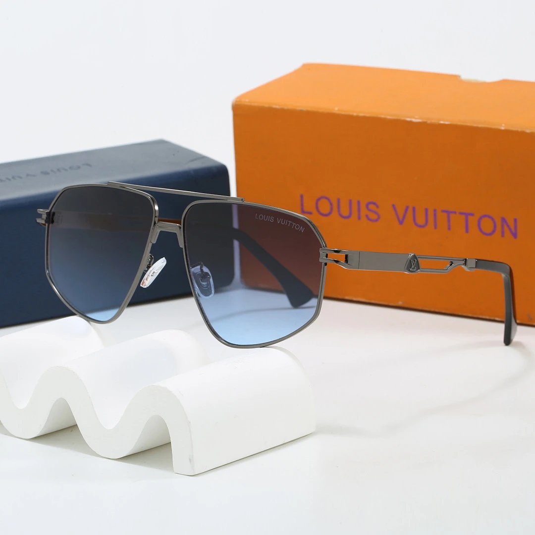 Louis Vuitton Brown Tinted Lens Square Sunglasses, Polished Frame Style 25