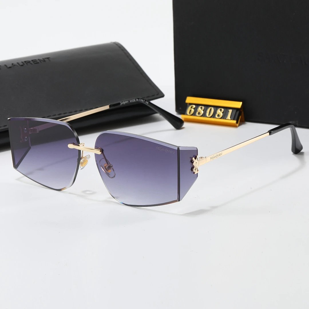 Saint Laurent Black Tinted Lens Square Sunglasses, Polished Frame Style 12