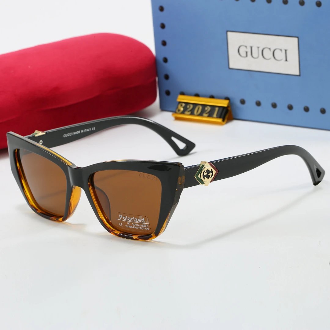 Gucci Tinted Lens Square Sunglasses, Polished Frame Style 19