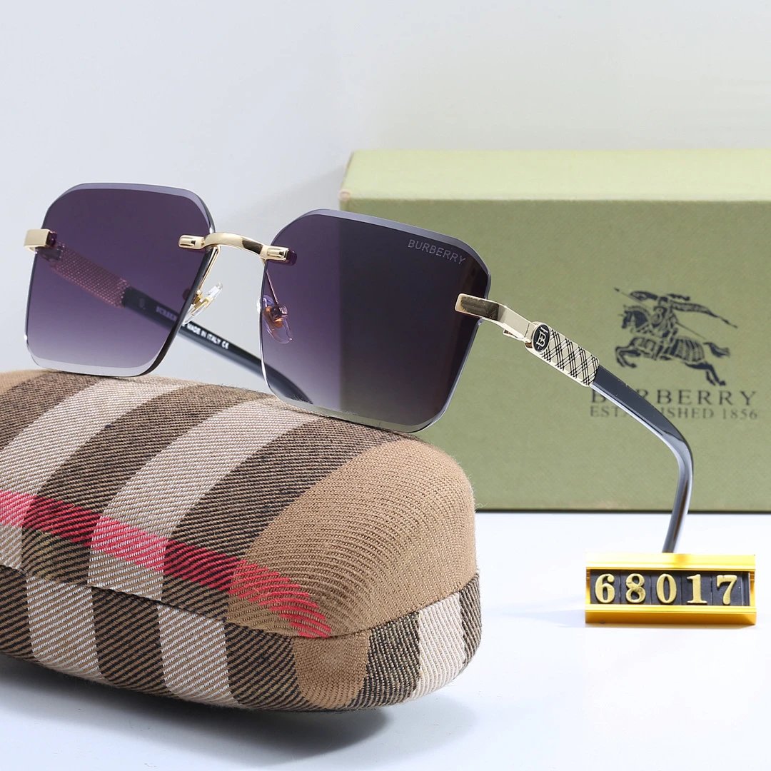 Burberry Gray Tinted Lens Square Sunglasses, Polished Frame Style 22
