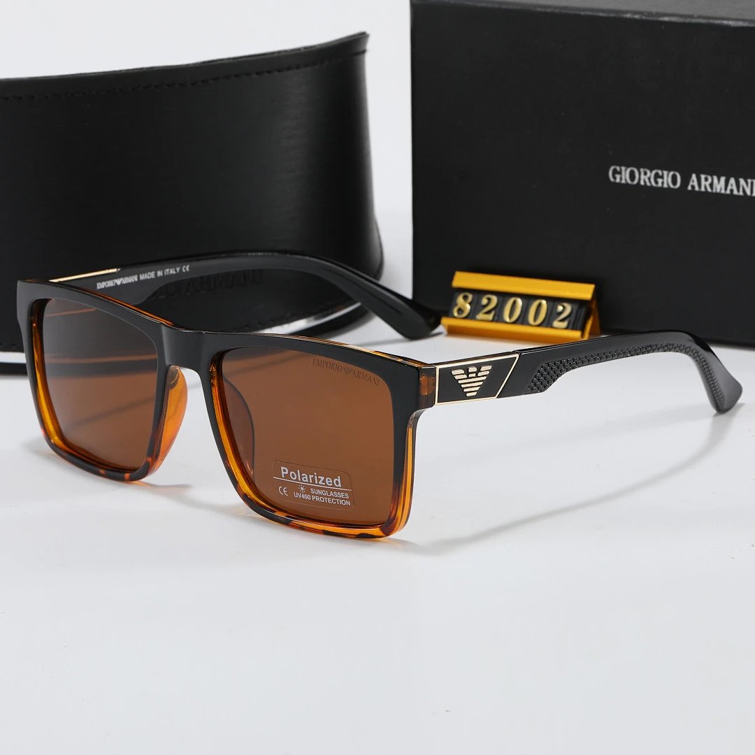 Armani Black Tinted Lens Square Sunglasses, Polished Frame Style 03