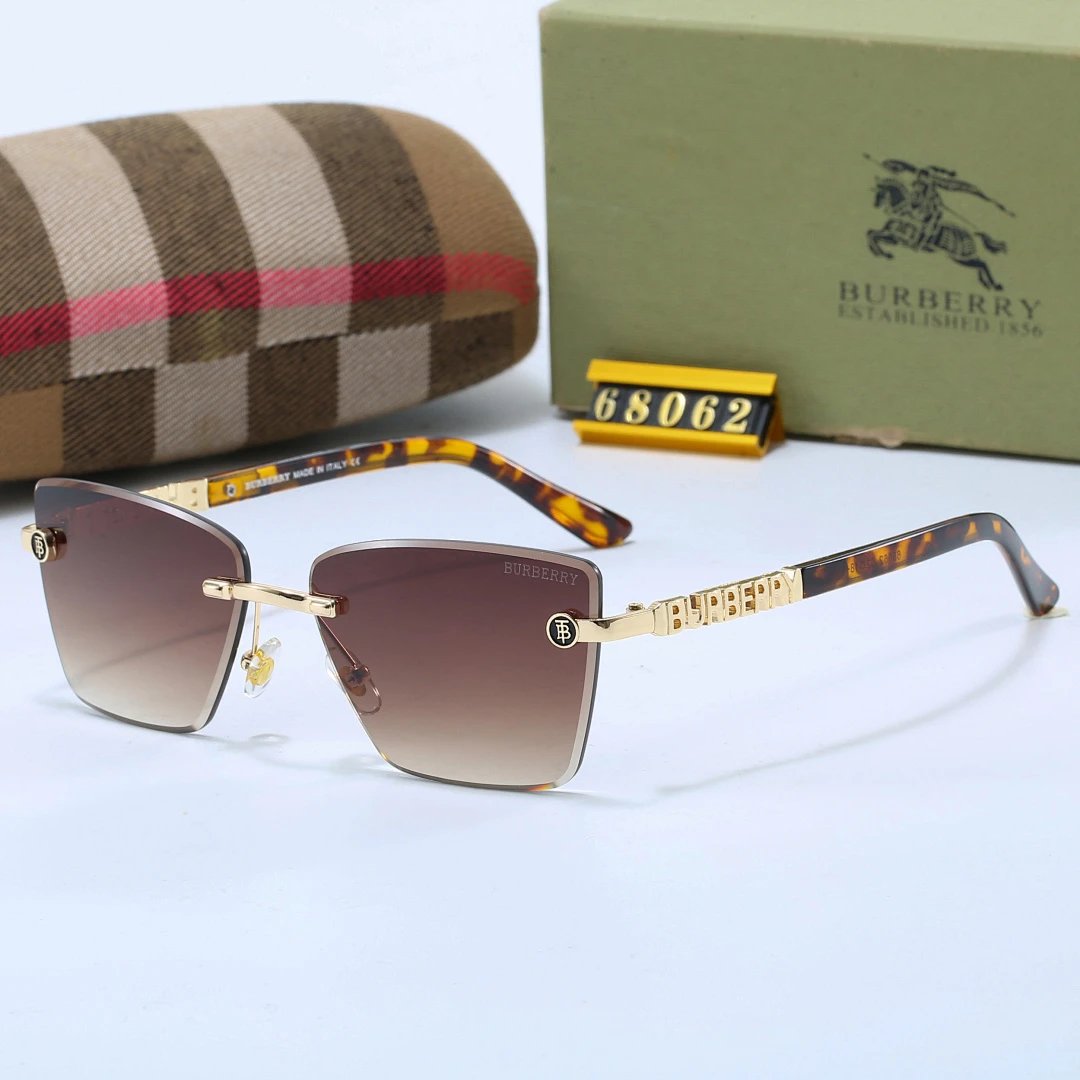 Burberry Tinted Lens Square Sunglasses, Polished Frame Style 01