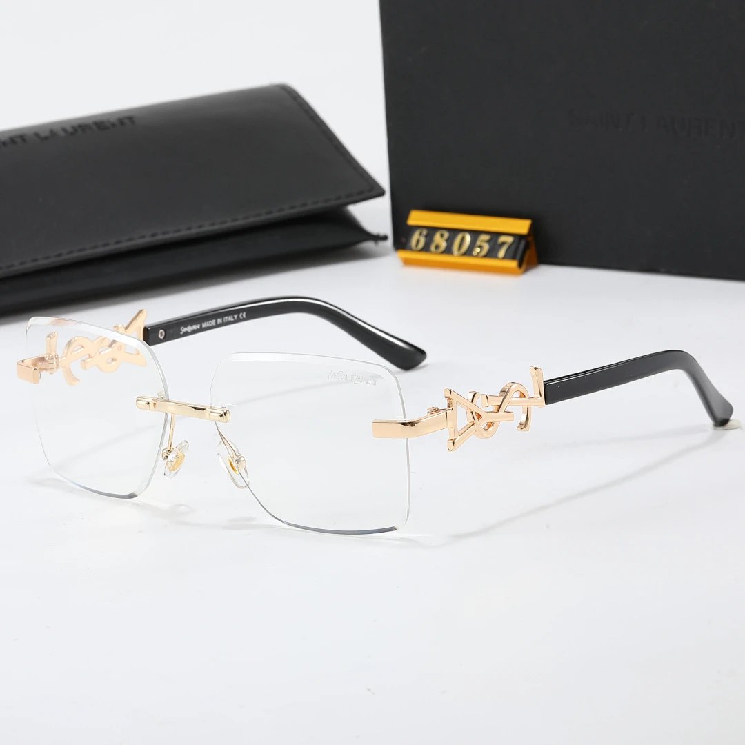 Saint Laurent Black Tinted Lens Designer Sunglasses, Polished Frame Style 03