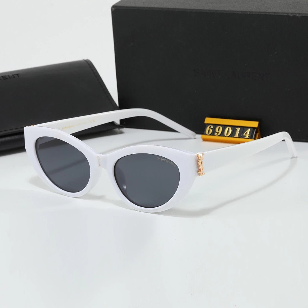 Saint Laurent Black Tinted Lens Square Sunglasses, Polished Frame Style 20