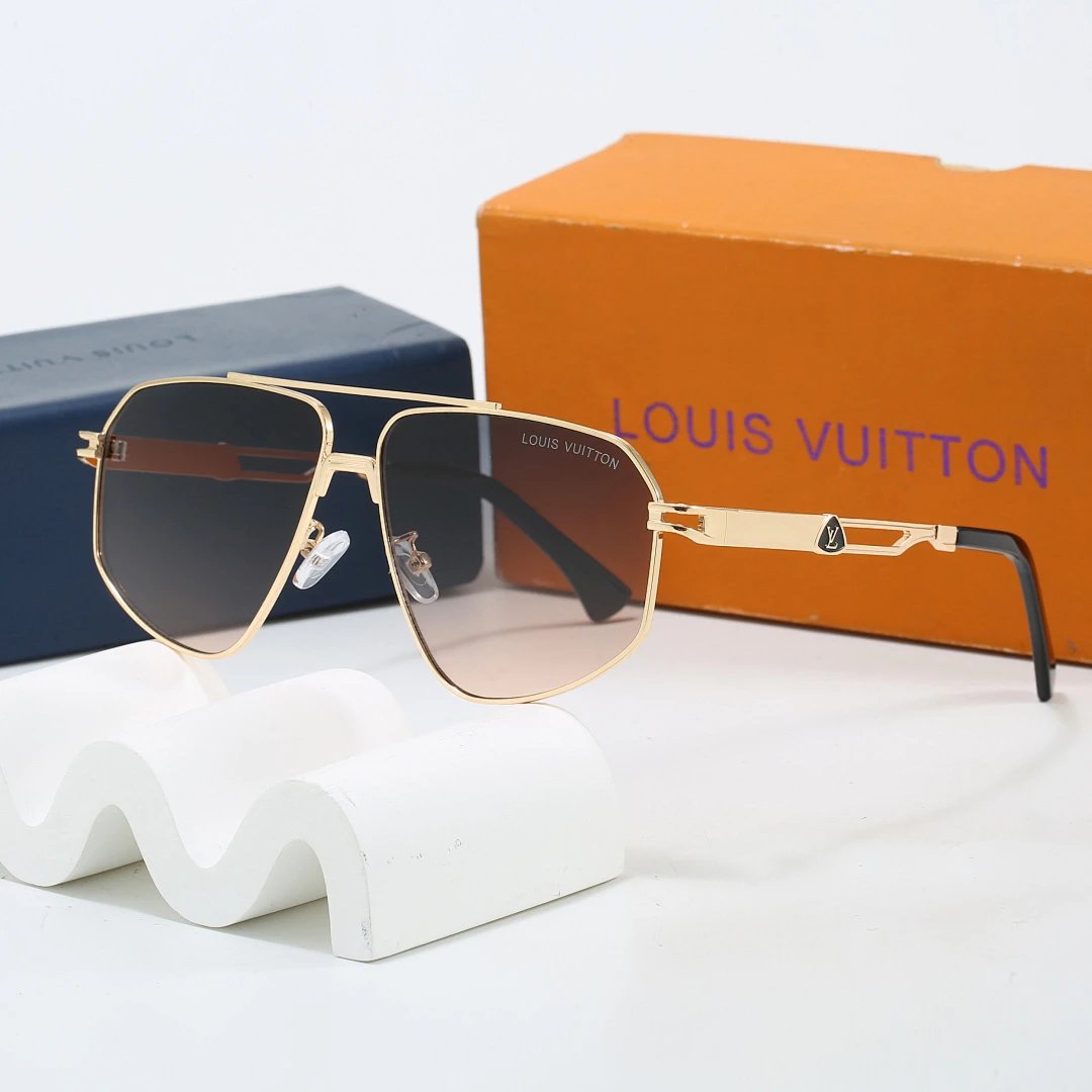 Louis Vuitton Brown Tinted Lens Square Sunglasses, Polished Frame Style 26