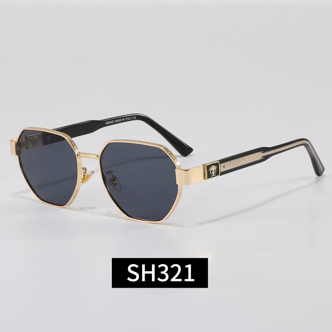 Versace Black Tinted Lens Square Sunglasses, Polished Frame Style 34