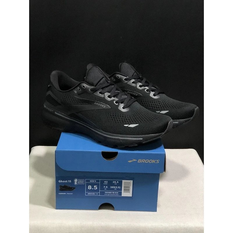 Brooks Ghost 15 Running Shoes Grey Black - Style 15