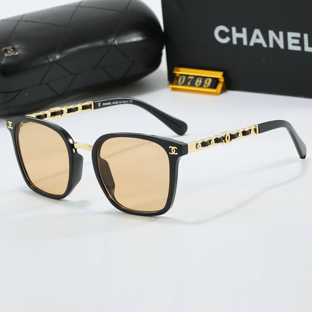 Chanel Black Tinted Lens Designer Sunglasses, Polished Frame Style 04