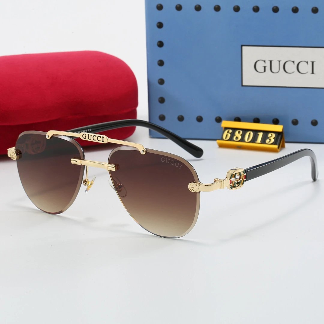 Gucci Tinted Lens Square Sunglasses, Polished Frame Style 01