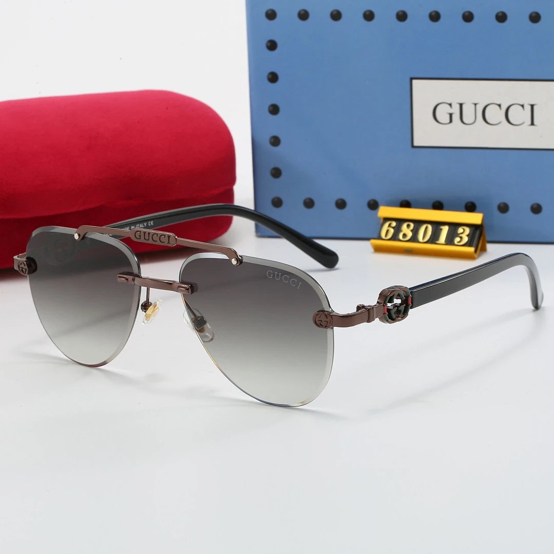 Gucci Tinted Lens Square Sunglasses, Polished Frame Style 07