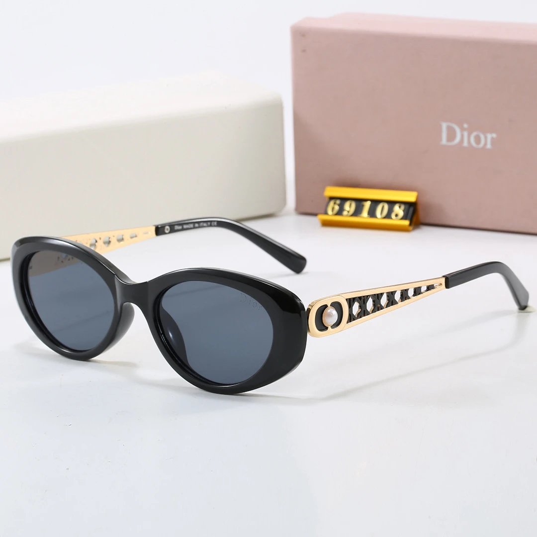 Dior Black Tinted Lens Square Sunglasses, Polished Frame Style 36
