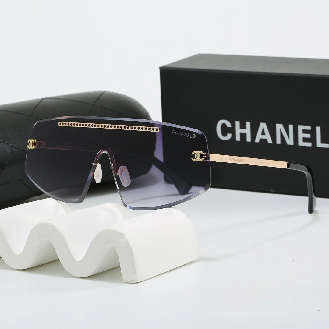 Chanel Black Tinted Lens Square Sunglasses, Polished Frame Style 13