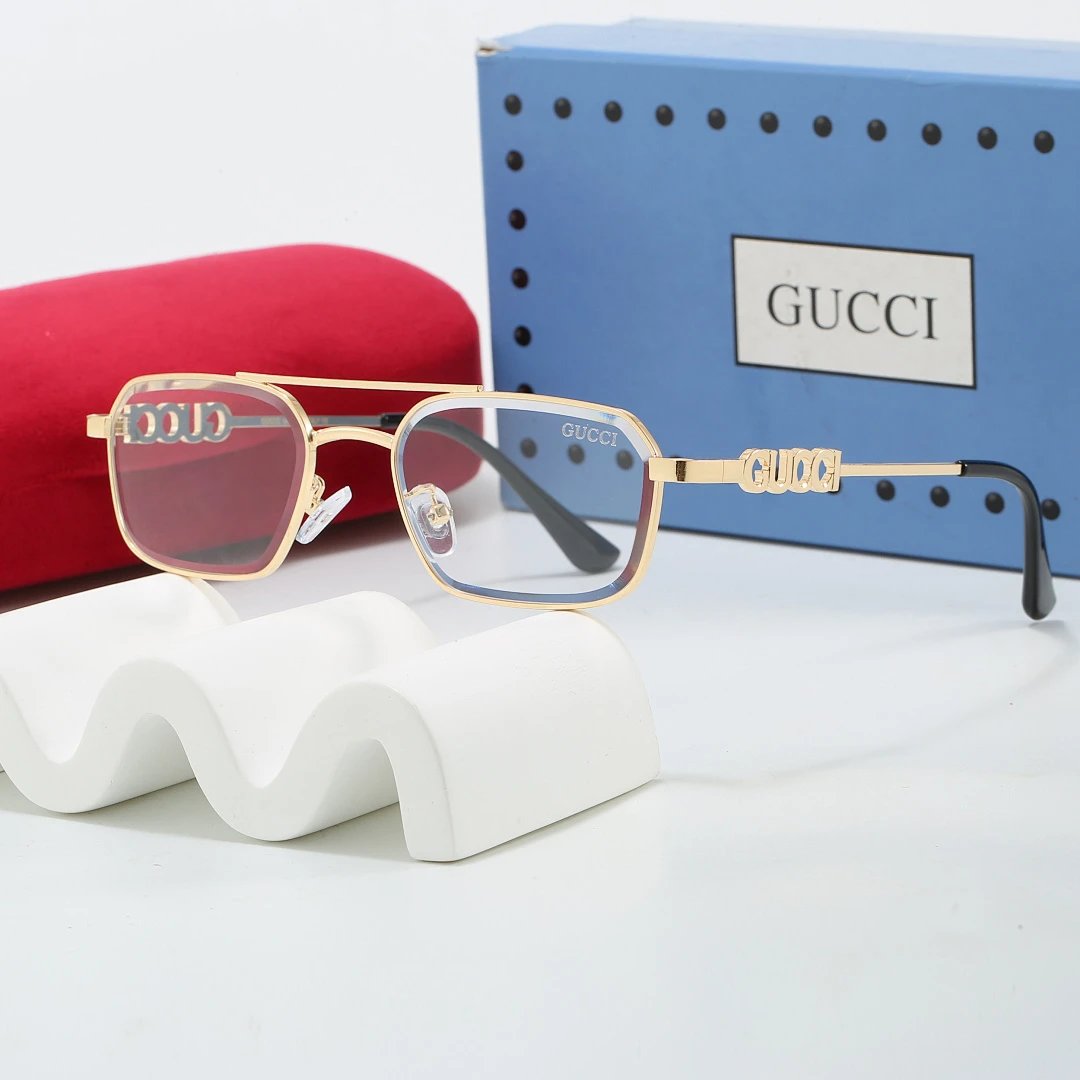Gucci Tinted Lens Square Sunglasses, Polished Frame Style 26