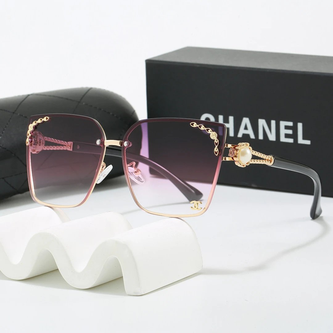 Chanel Black Tinted Lens Square Sunglasses, Polished Frame Style 10