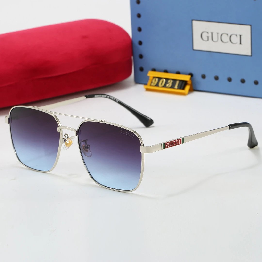 Gucci Brown Tinted Lens Square Sunglasses, Polished Frame Style 14