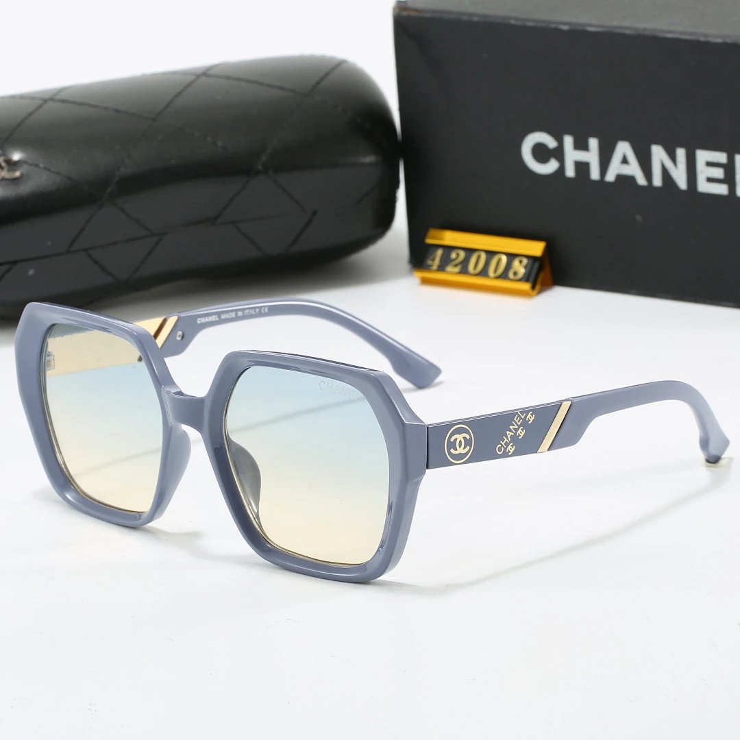 Chanel Black Tinted Lens Square Sunglasses, Polished Frame Style 17
