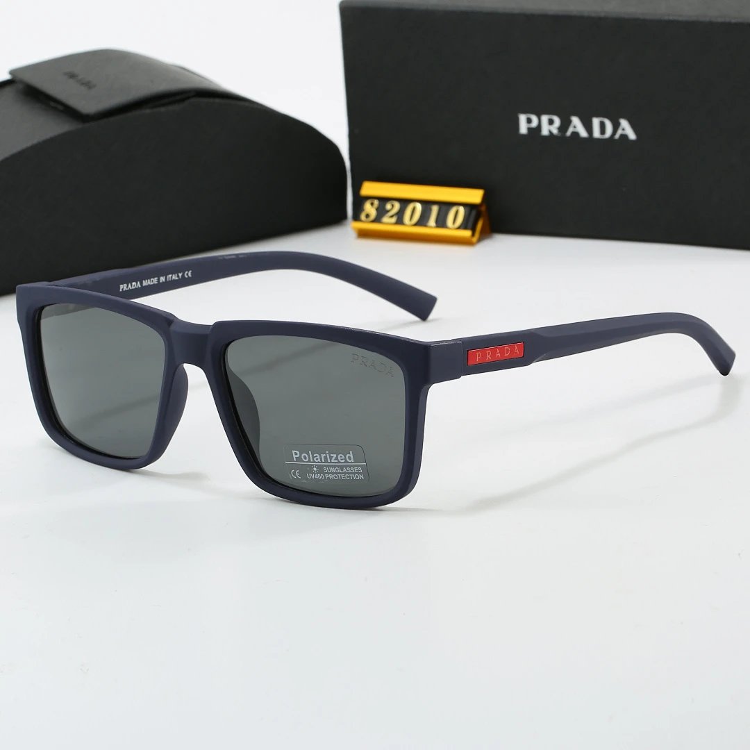 Prada Black Tinted Lens Square Sunglasses, Polished Frame Style 12