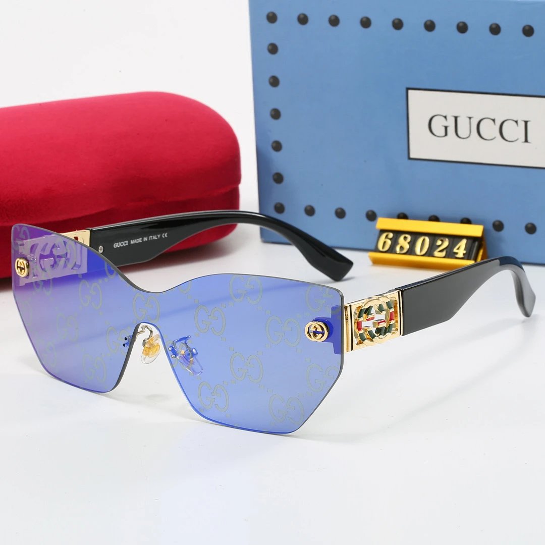 Gucci Brown Tinted Lens Square Sunglasses, Polished Frame Style 16