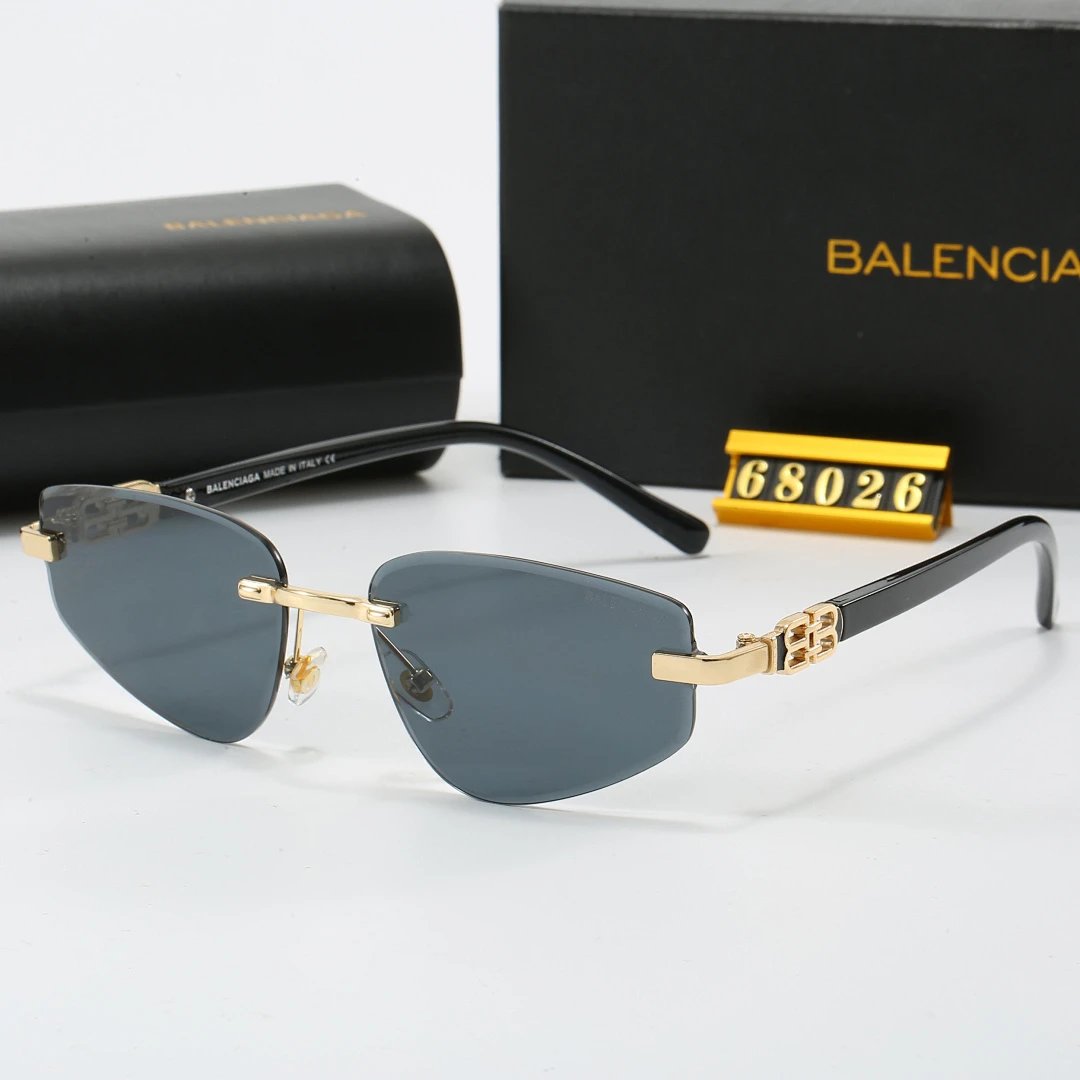 Balenciaga Black Tinted Lens Square Sunglasses, Polished Frame Style 06