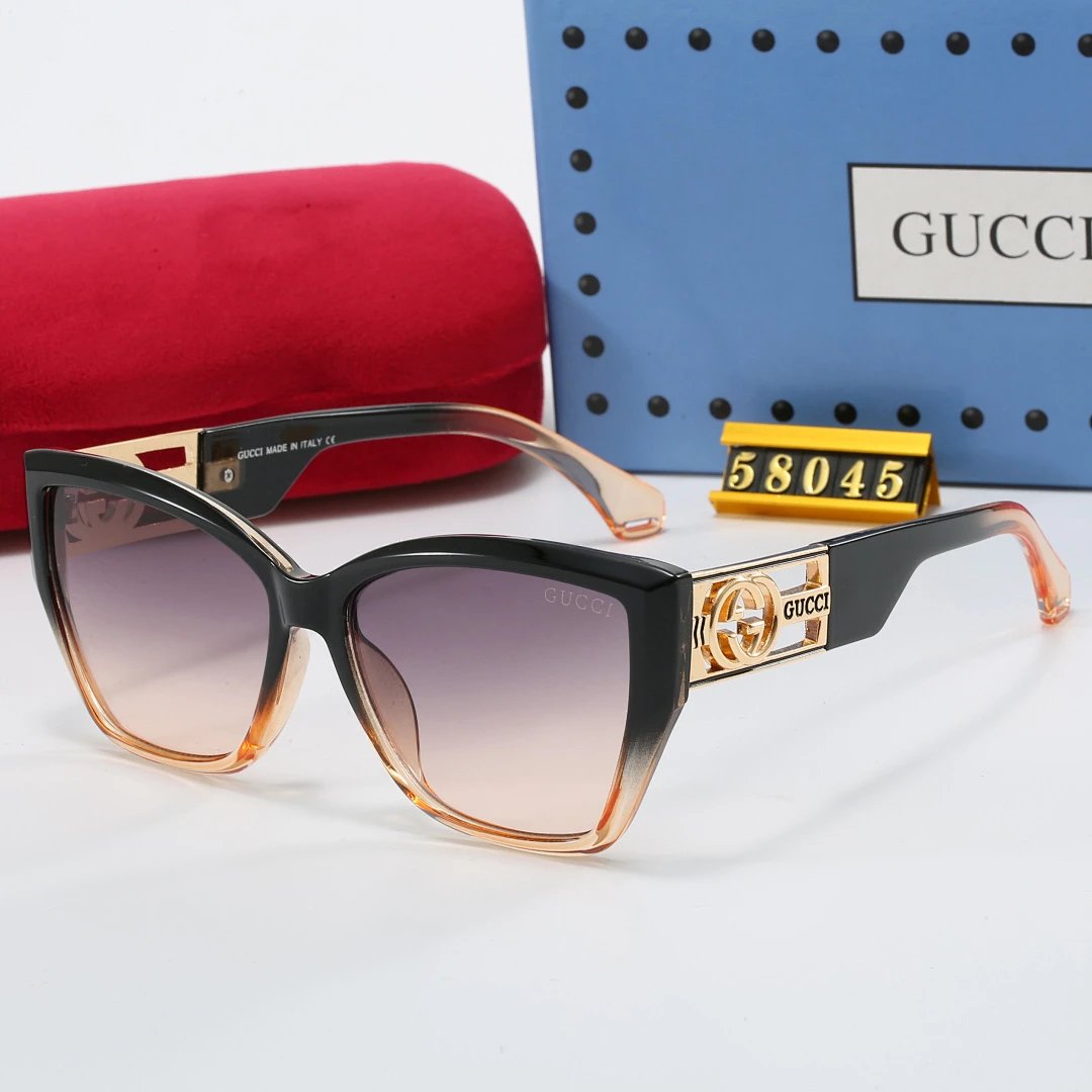 Gucci Tinted Lens Square Sunglasses, Polished Frame Style 25