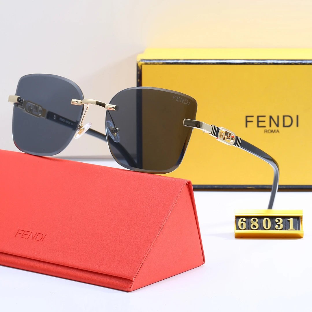 Fendi Brown Tinted Lens Designer Sunglasses, Polished Frame Style 03