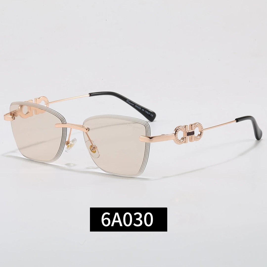 Ferragamo Gray Tinted Lens Square Sunglasses, Polished Frame Style 03
