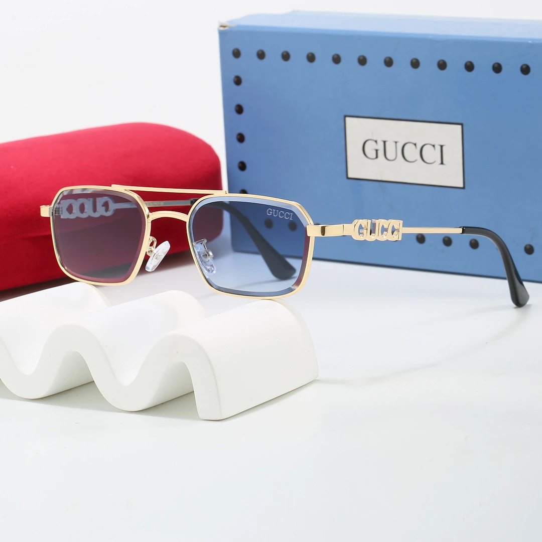 Gucci Tinted Lens Square Sunglasses, Polished Frame Style 25