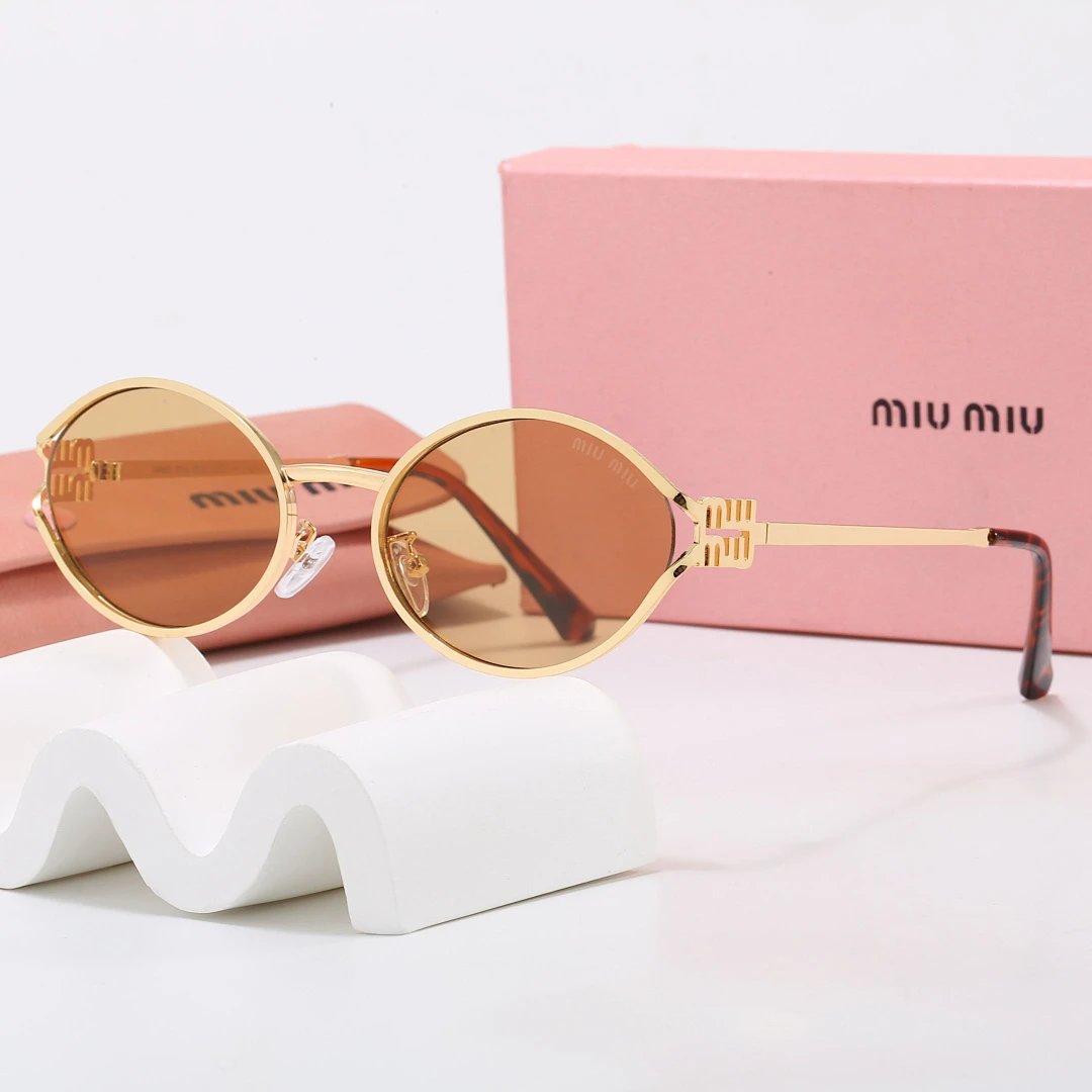 Miu Miu Brown Tinted Lens Square Sunglasses, Polished Frame Style 17