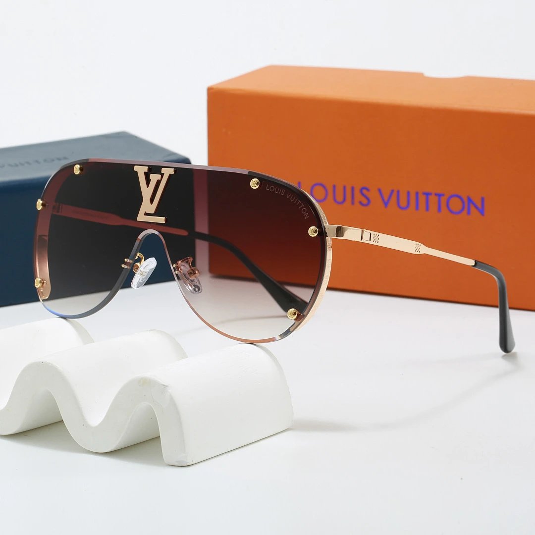 Louis Vuitton Brown Tinted Lens Square Sunglasses, Polished Frame Style 30