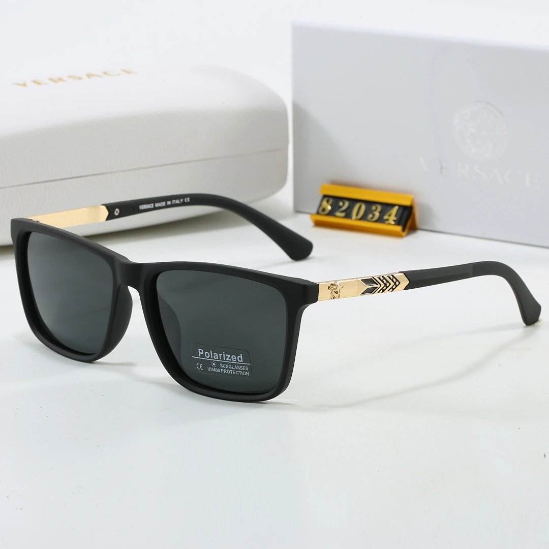Versace Black Tinted Lens Square Sunglasses, Polished Frame Style 13