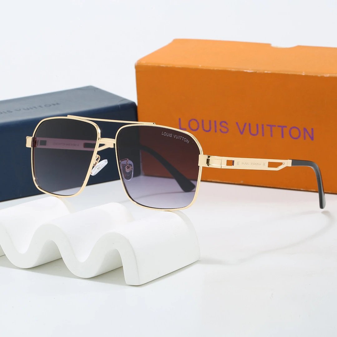 Louis Vuitton Brown Tinted Lens Square Sunglasses, Polished Frame Style 08