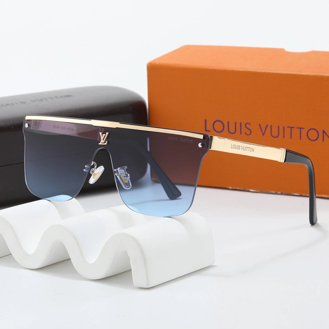 Louis Vuitton Brown Tinted Lens Square Sunglasses, Polished Frame Style 10