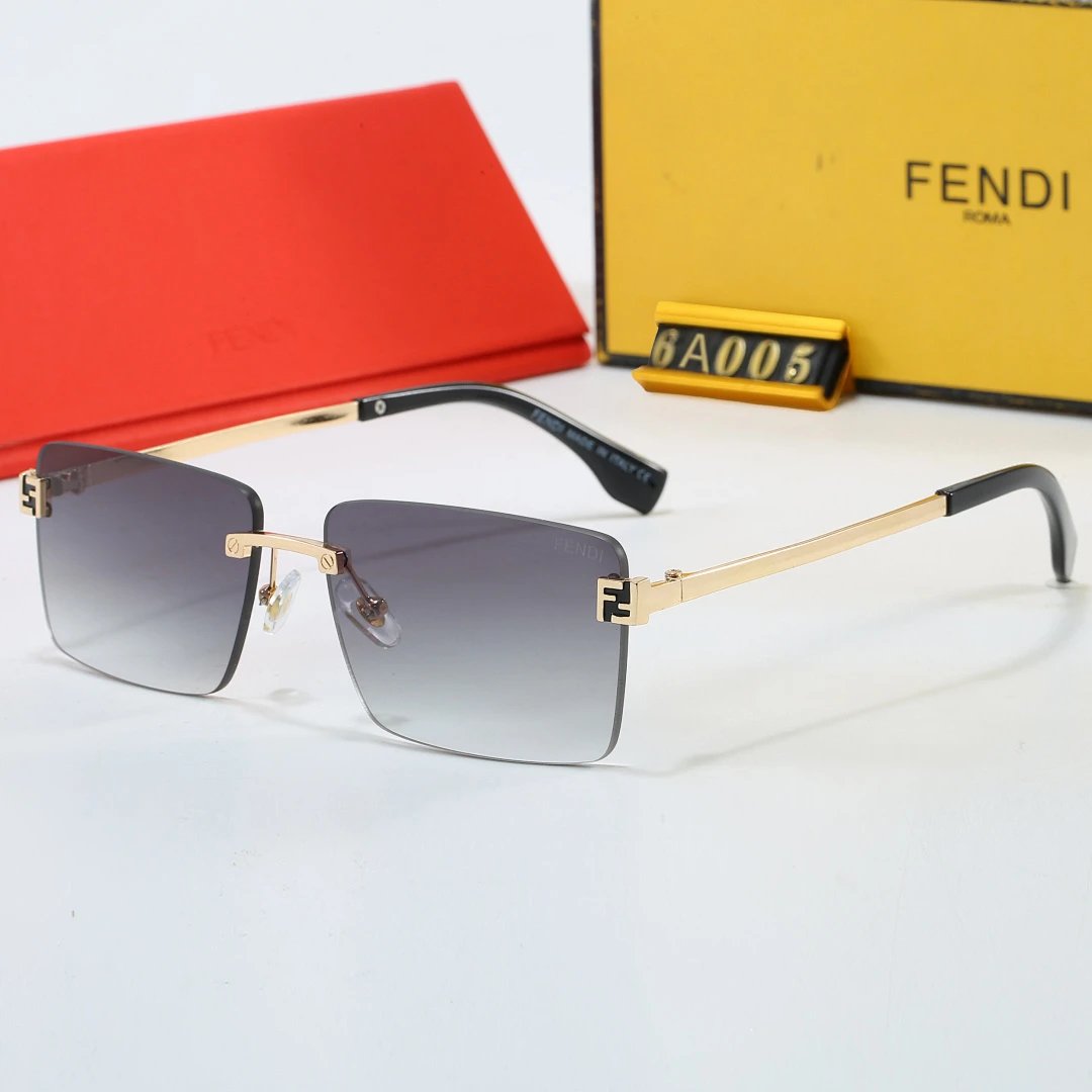 Fendi Brown Tinted Lens Square Sunglasses, Polished Frame Style 25