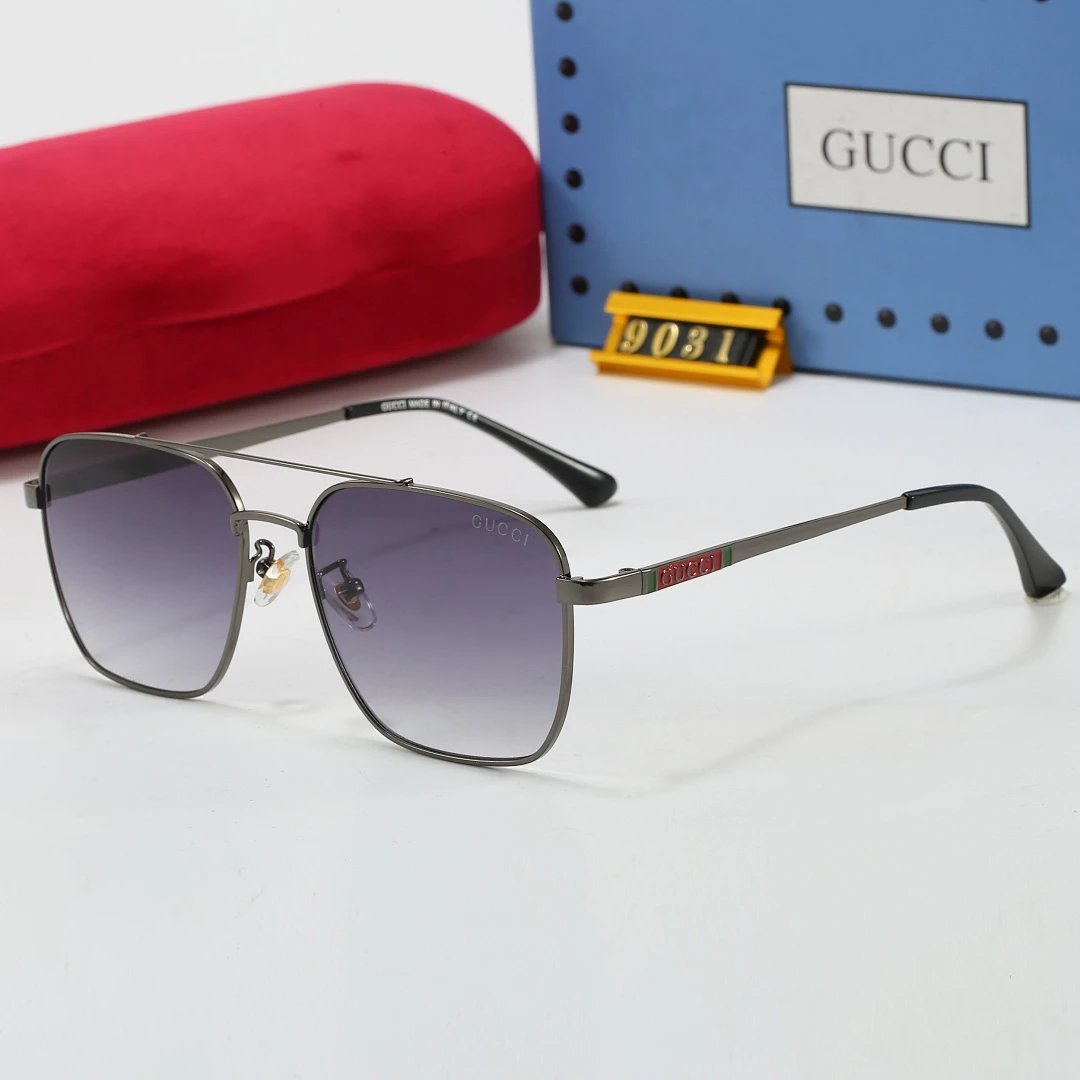 Gucci Brown Tinted Lens Square Sunglasses, Polished Frame Style 12
