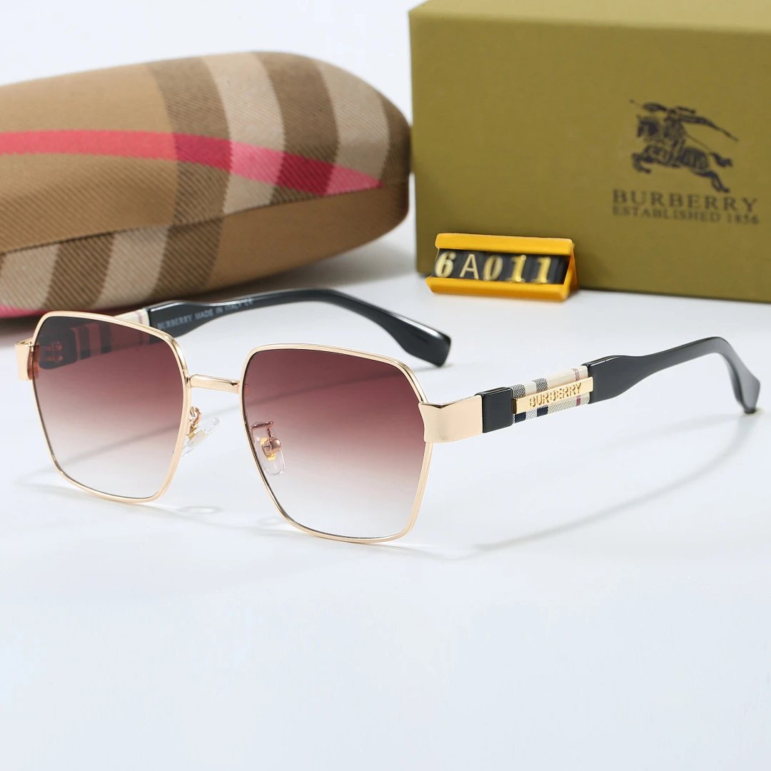 Burberry Brown Tinted Lens Square Sunglasses, Polished Frame Style 07
