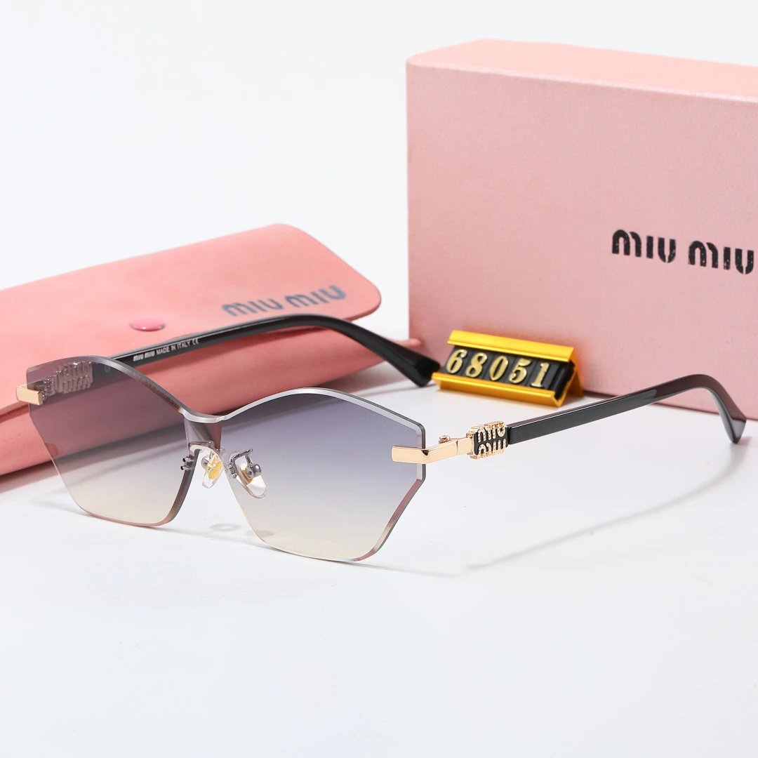 Miu Miu Brown Tinted Lens Square Sunglasses, Polished Frame Style 13