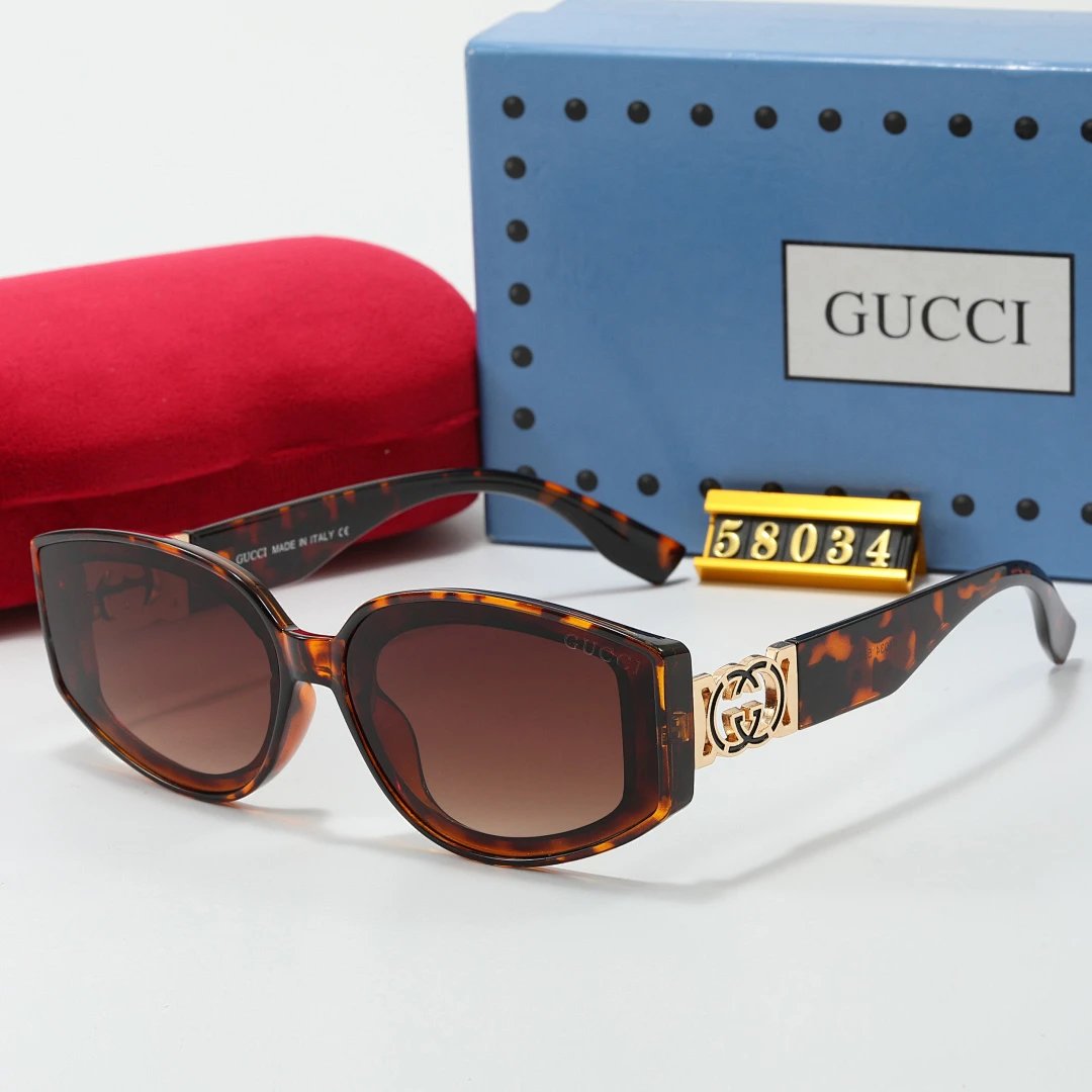 Gucci Tinted Lens Square Sunglasses, Polished Frame Style 30