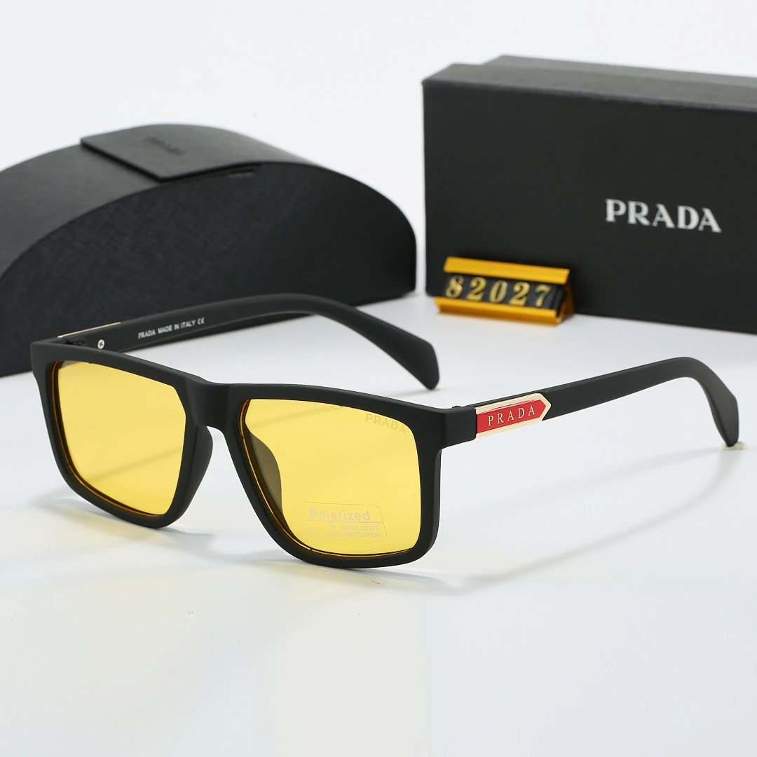 Prada Black Tinted Lens Square Sunglasses, Polished Frame Style 15