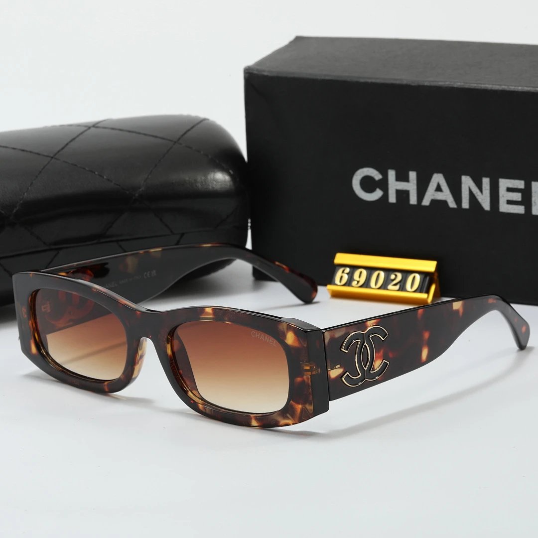 Chanel Black Tinted Lens Square Sunglasses, Polished Frame Style 09