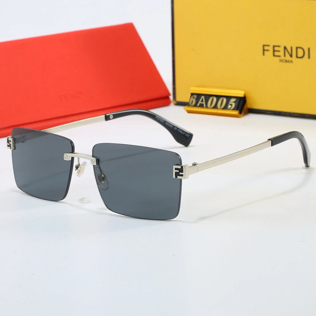 Fendi Brown Tinted Lens Square Sunglasses, Polished Frame Style 26
