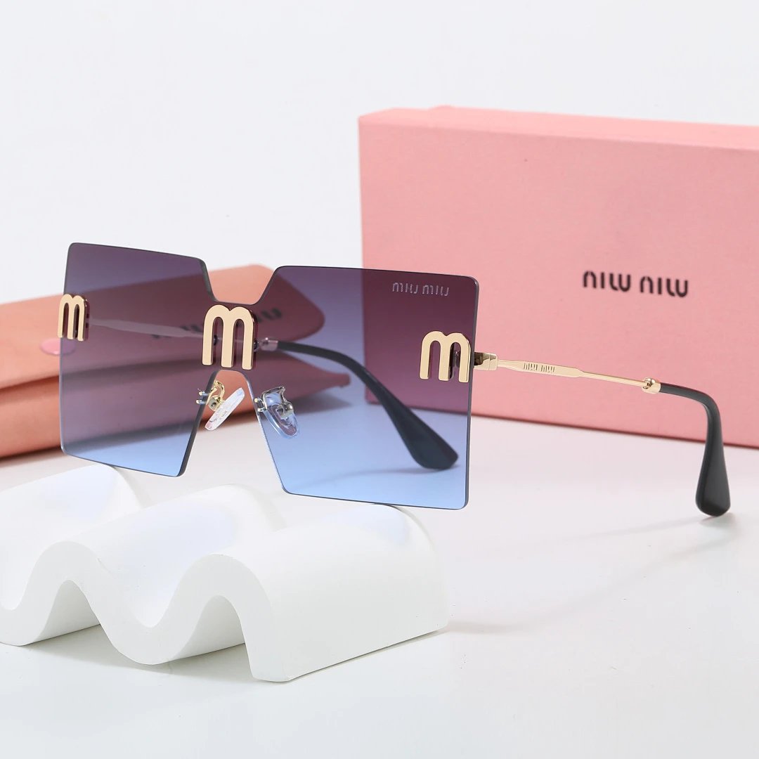 Miu Miu Tinted Lens Square Sunglasses, Polished Frame Style 18