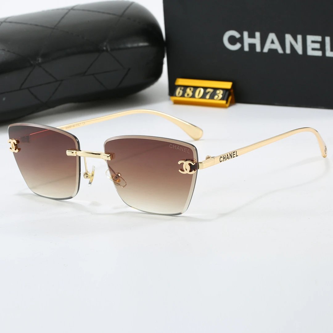 Chanel Black Tinted Lens Square Sunglasses, Polished Frame Style 14